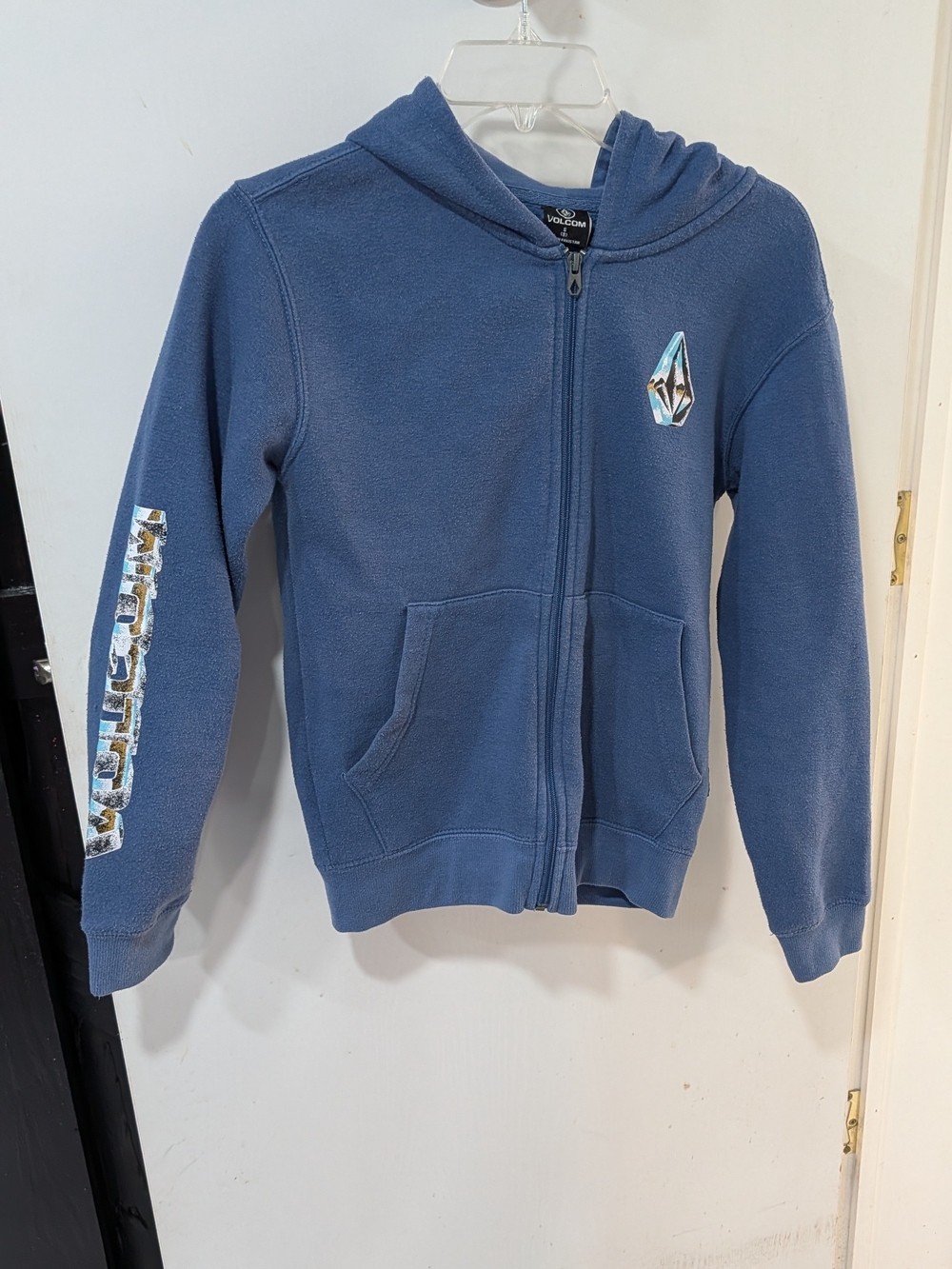 Volcom Kids Navy Zip Hoodie with Logo Patch